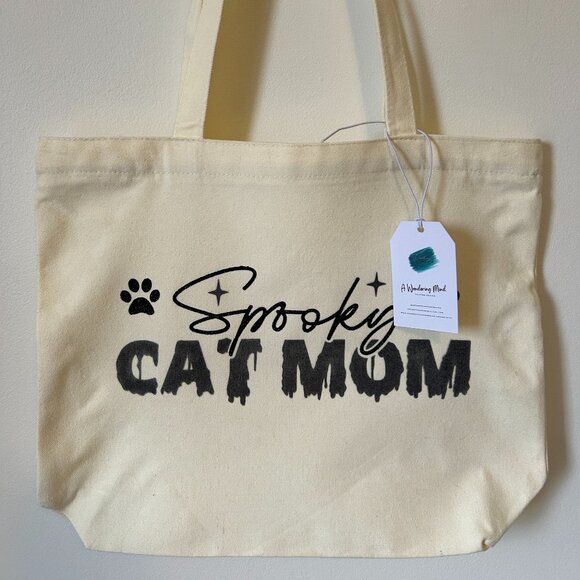 Spooky Cat Mom Zippered Tote - Picture 1 of 3